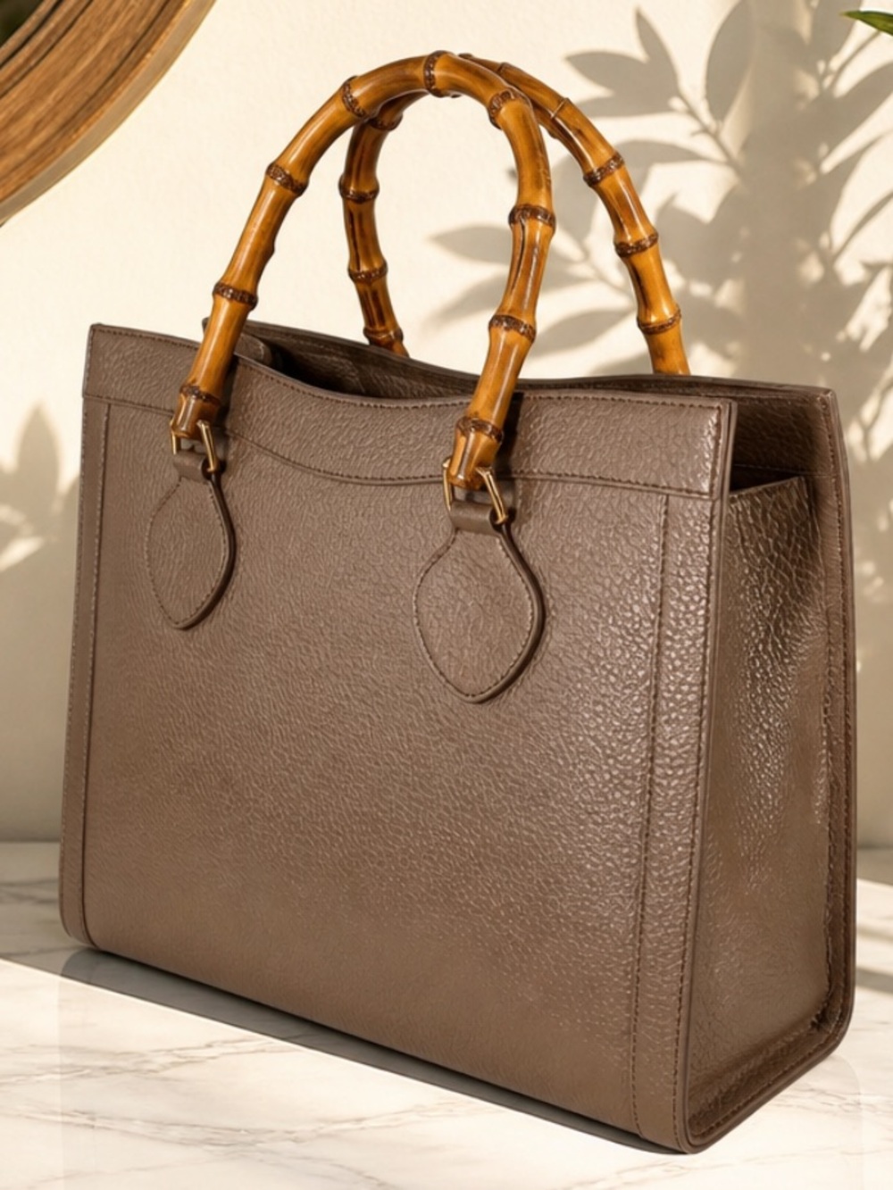Gucci Diana Bamboo/Leather Handbag.